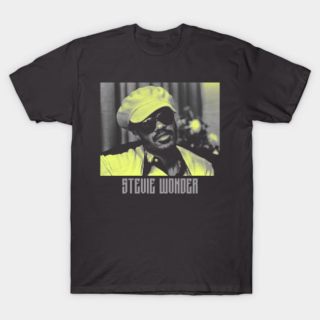 Stevie Wonder Retro Grey T-Shirt by Mugo Muncarsol